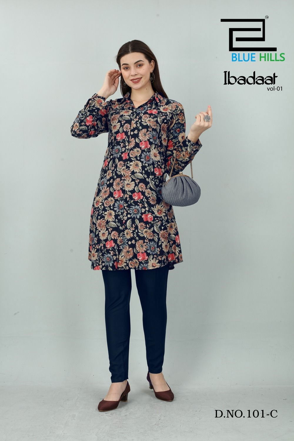 Ibadaat Vol 1 By Blue Hills Western Wear Top With Bottom Catalog